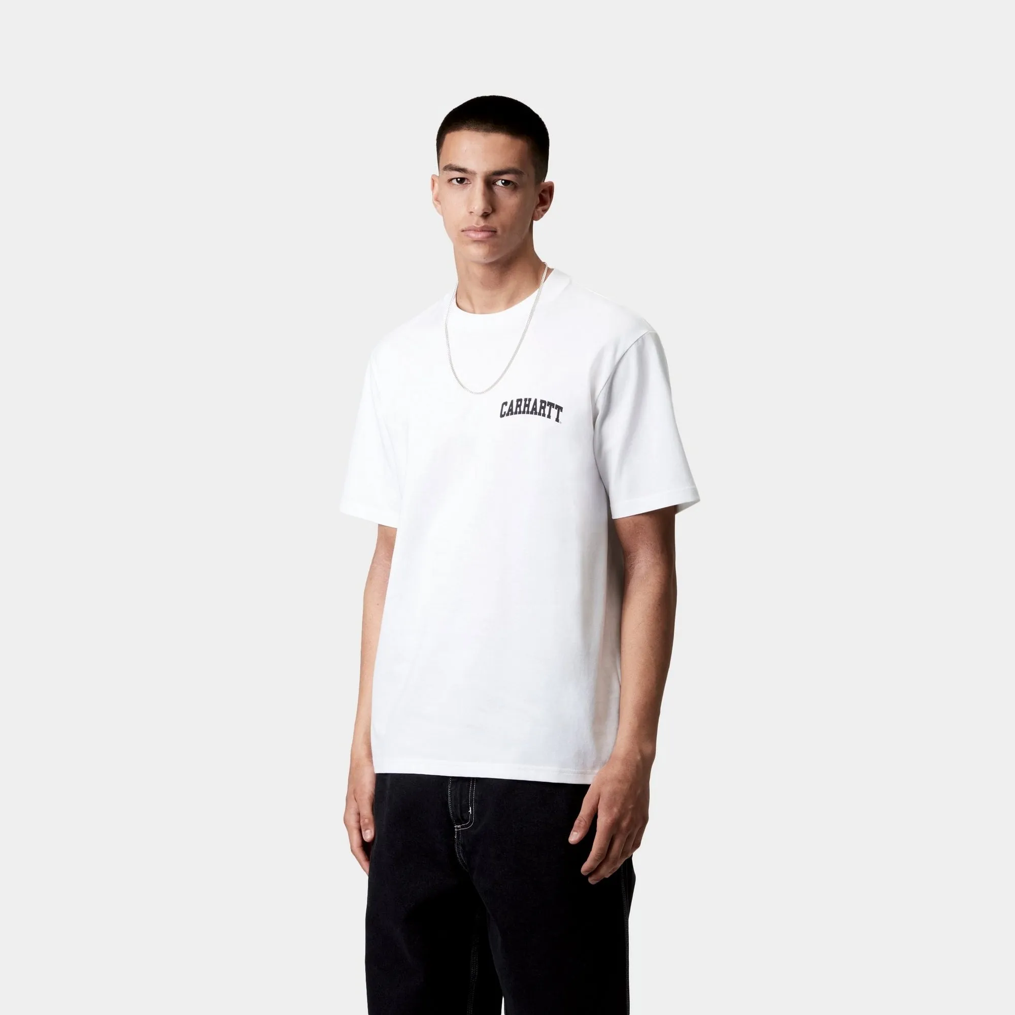 University Script T-Shirt | White / Black Carhartt WIP