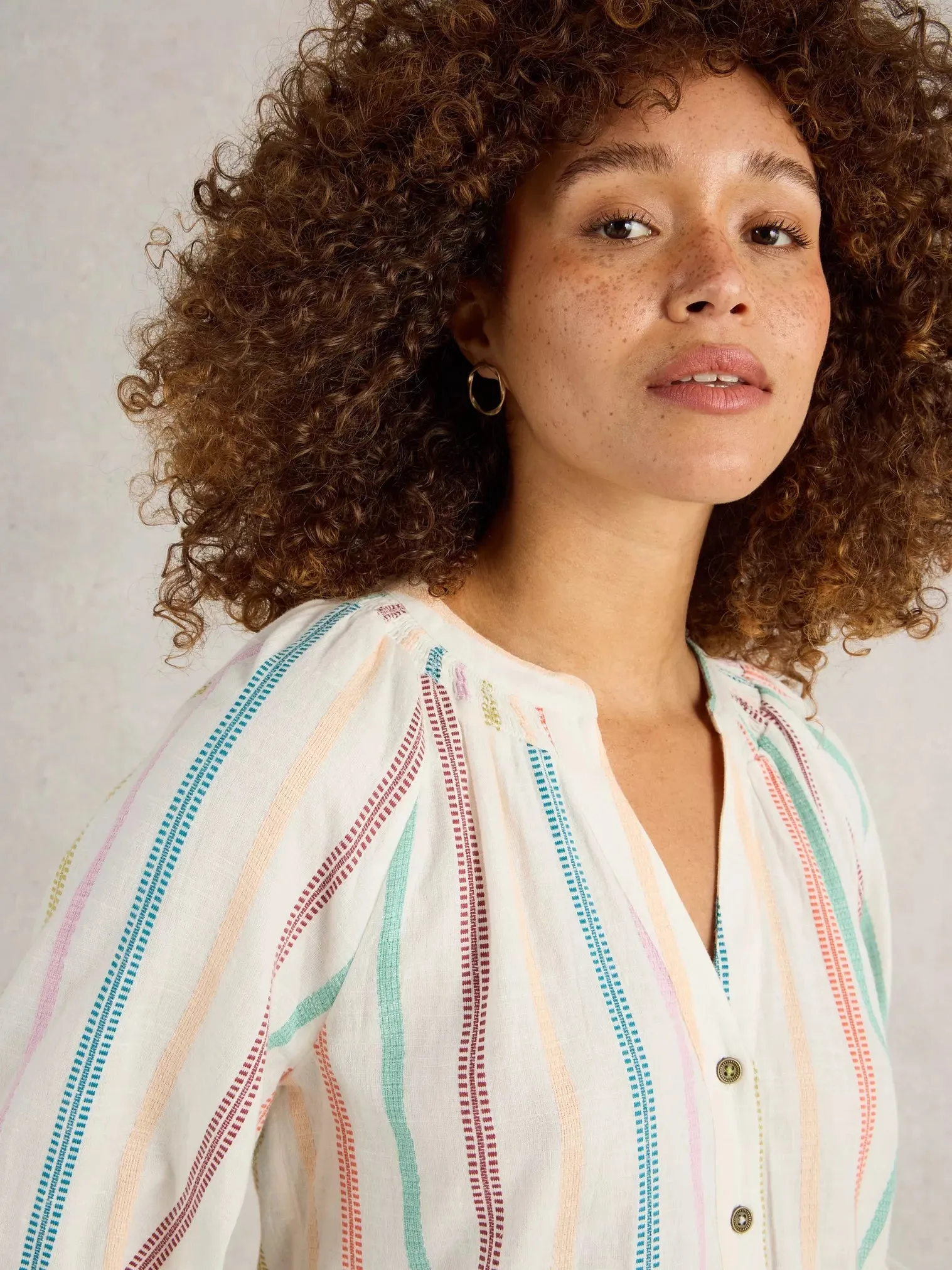 White Stuff Gilly Stripe Jaquard Top