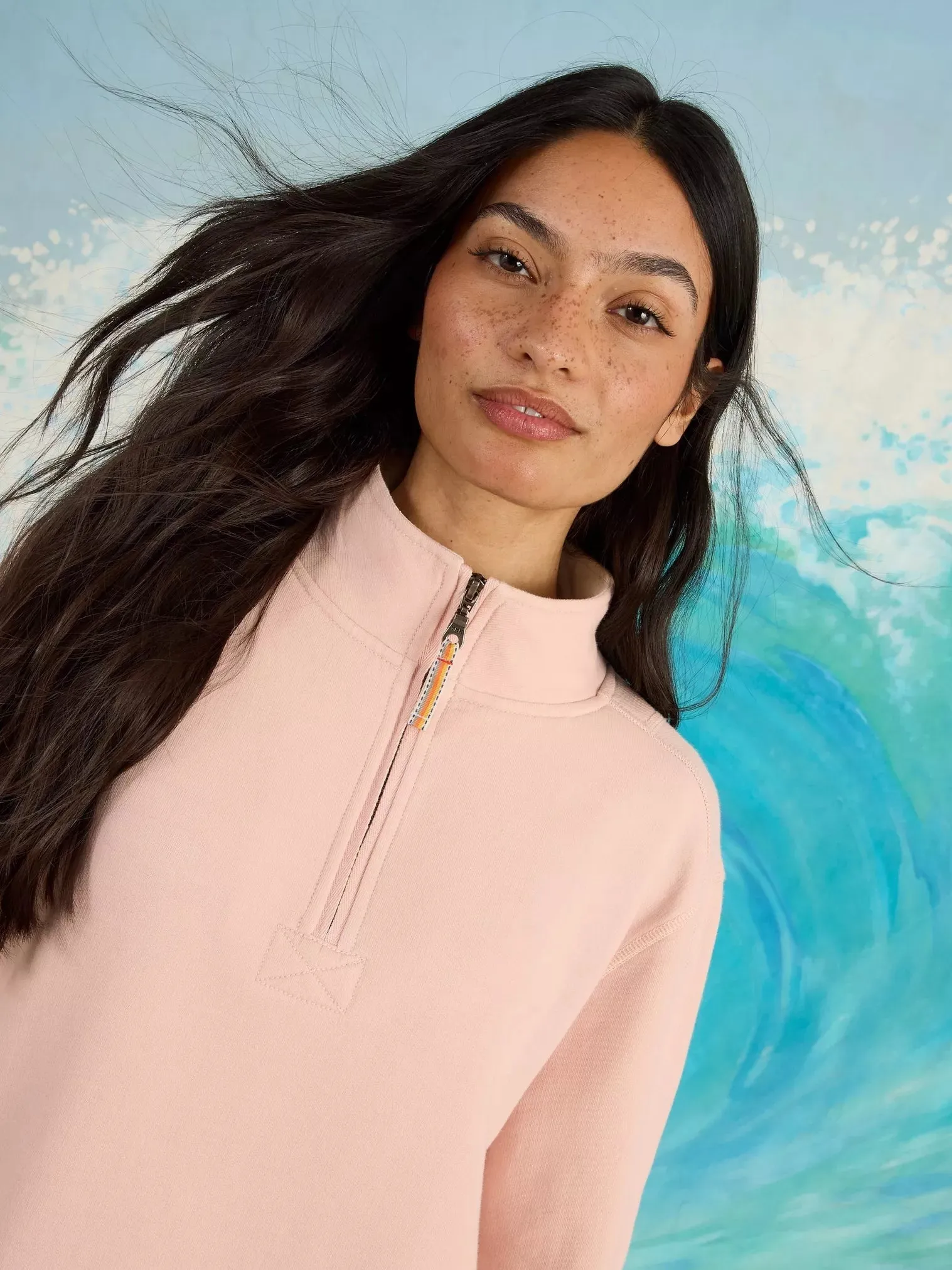 White Stuff Rewind Plain Half Zip Sweater