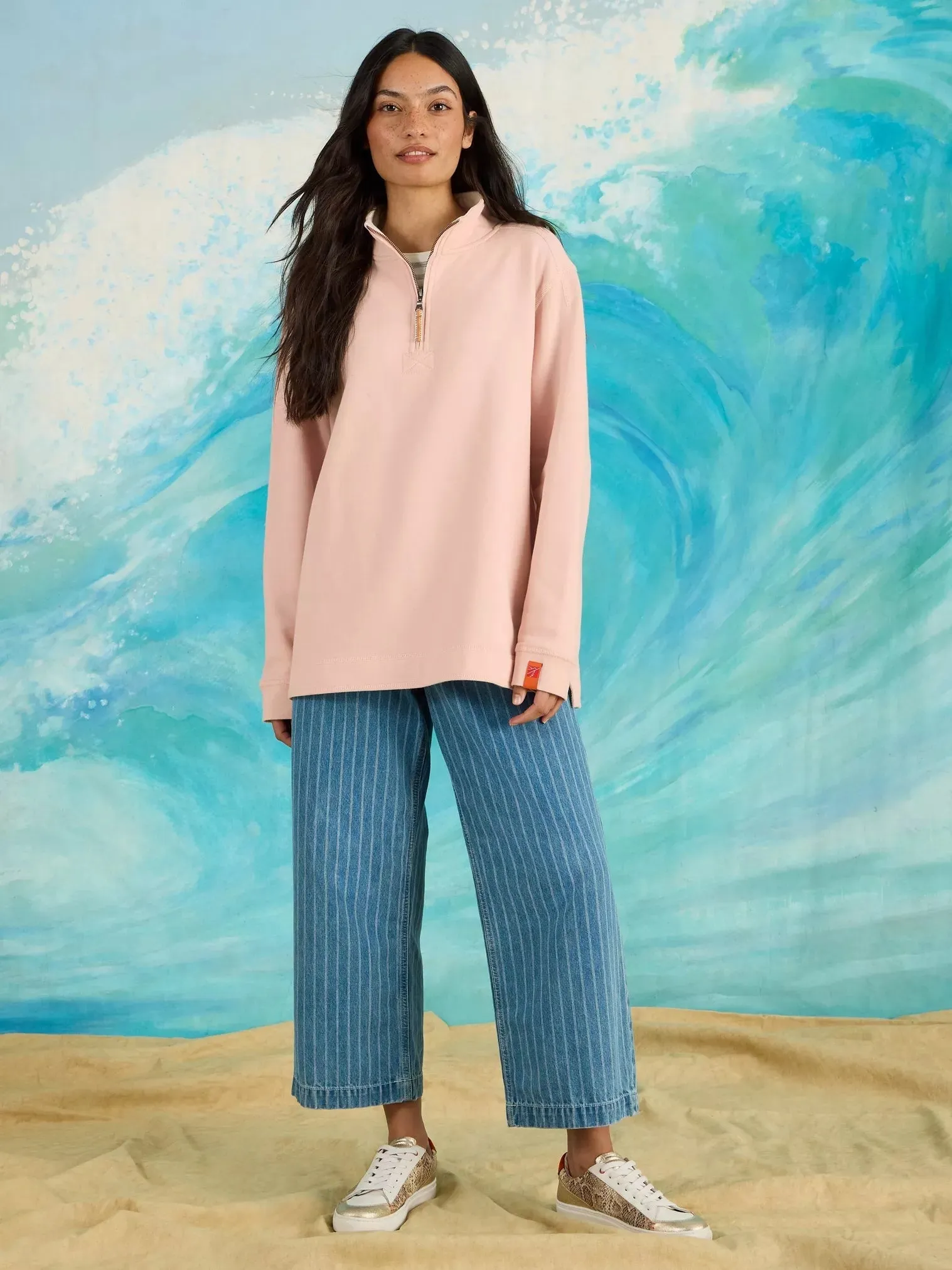 White Stuff Rewind Plain Half Zip Sweater