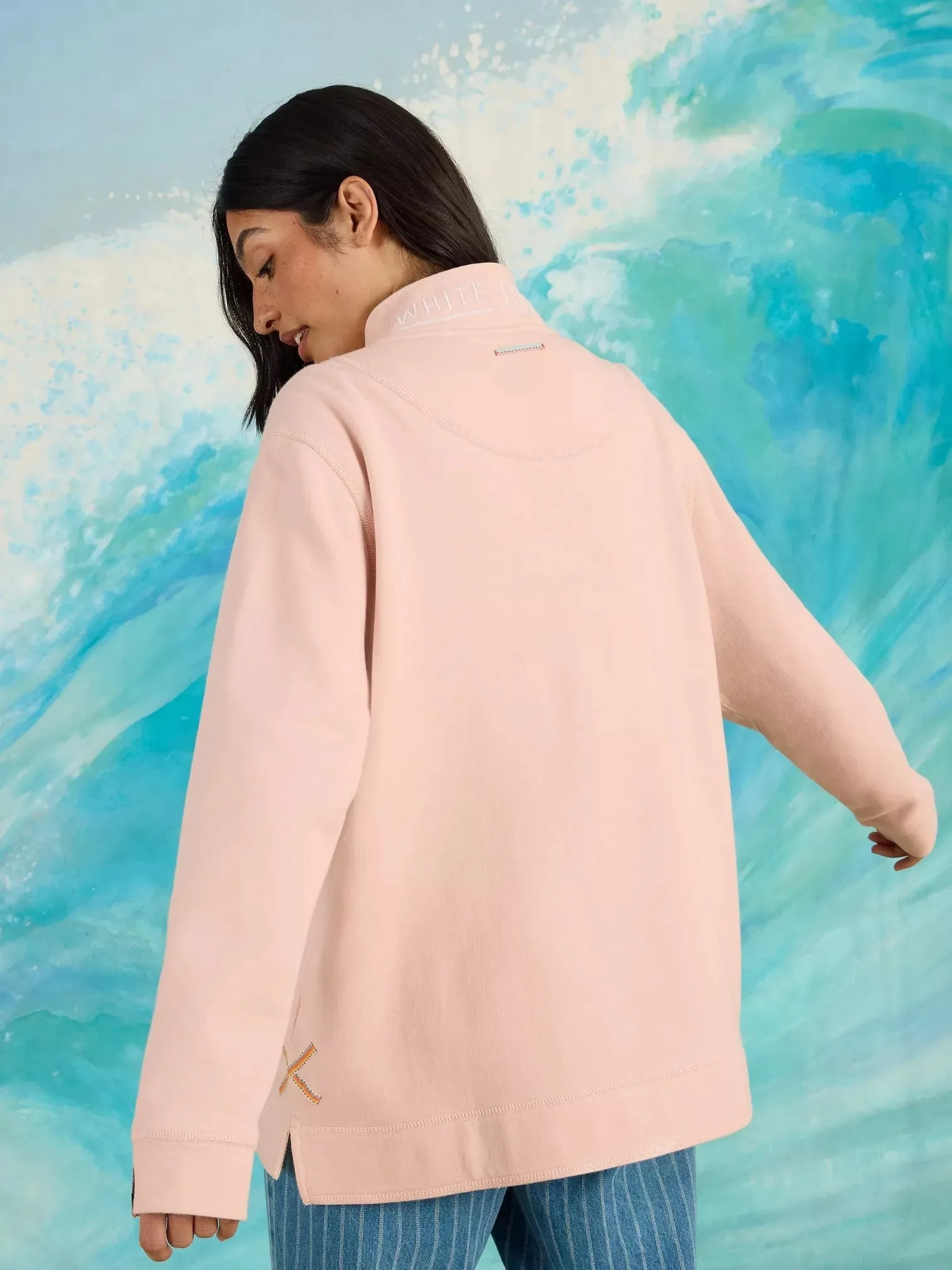 White Stuff Rewind Plain Half Zip Sweater