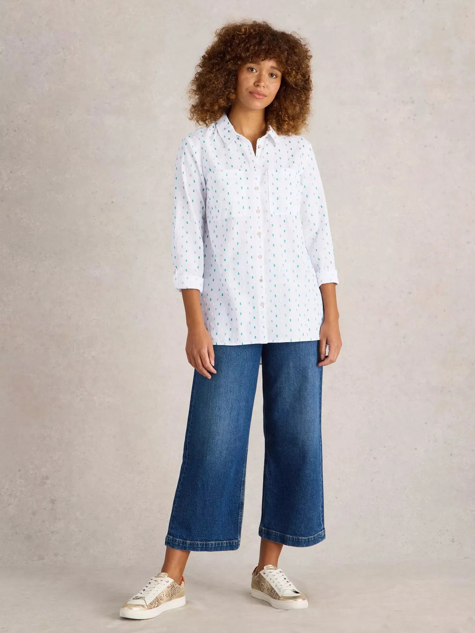 White Stuff Sophie Longline Cotton Shirt