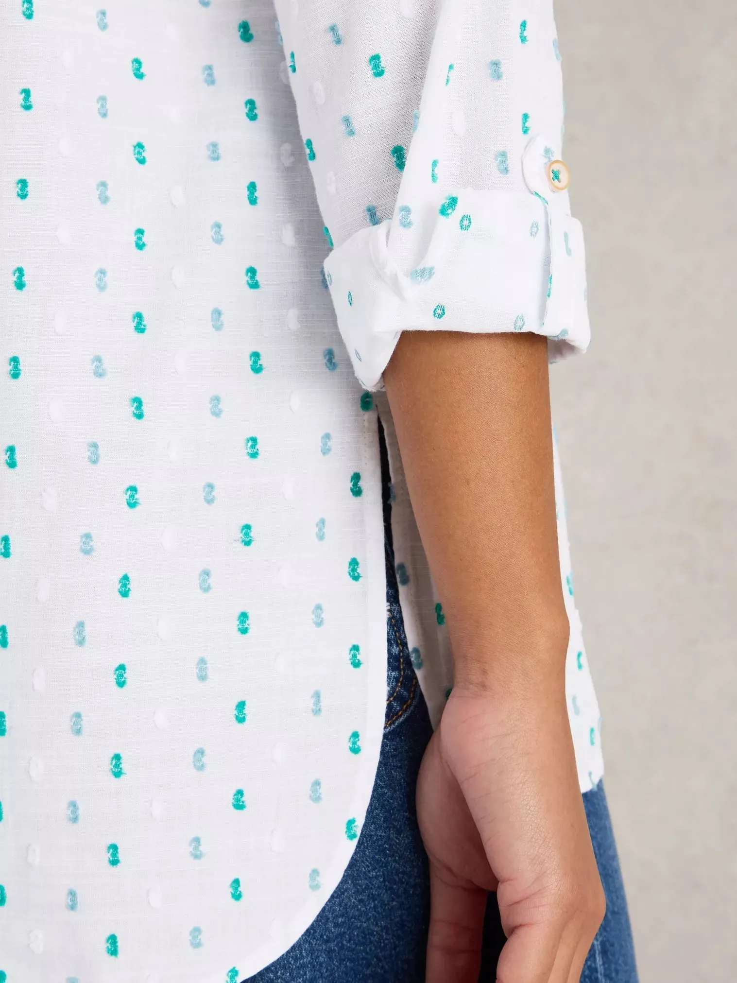 White Stuff Sophie Longline Cotton Shirt