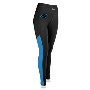 Zubaz NFL Womens Carolina Panthers Solid Color Team Logo Leggings
