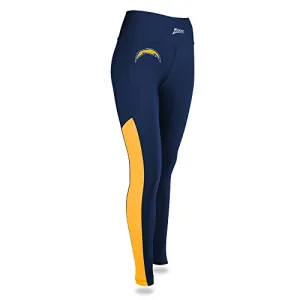 Zubaz NFL Womens Los Angeles Chargers Solid Color Team Logo Leggings